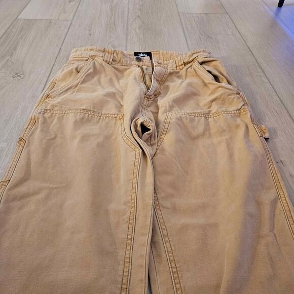 Stussy Double Knee Tan Carpenter Pants - Picture 2 of 7